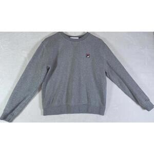 Fila Sweater Size Small M Gray Red Pullover Long Sleeve Adult Mens Knit Top Crew